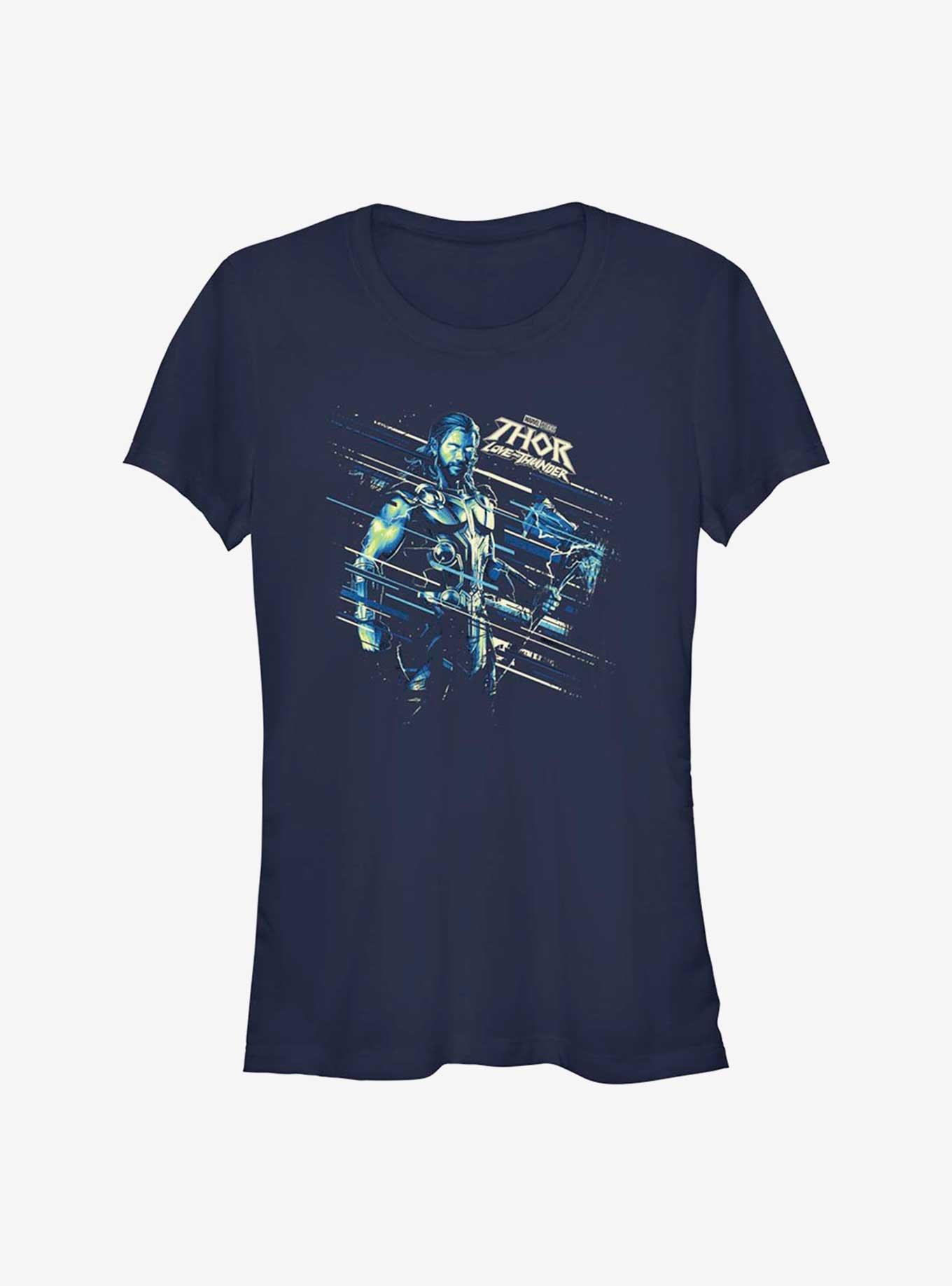 Marvel Thor: Love and Thunder Thor Hero Shot Girls T-Shirt, NAVY, hi-res