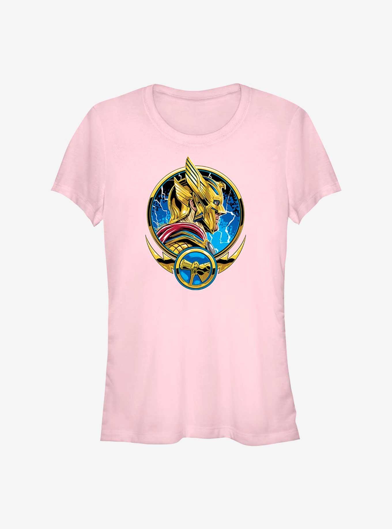 Marvel Thor: Love and Thunder Comic Circle Badge Girls T-Shirt, LIGHT PINK, hi-res