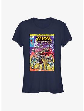 Marvel Thor: Love and Thunder For Asgard Comic Cover Girls T-Shirt, NAVY, hi-res