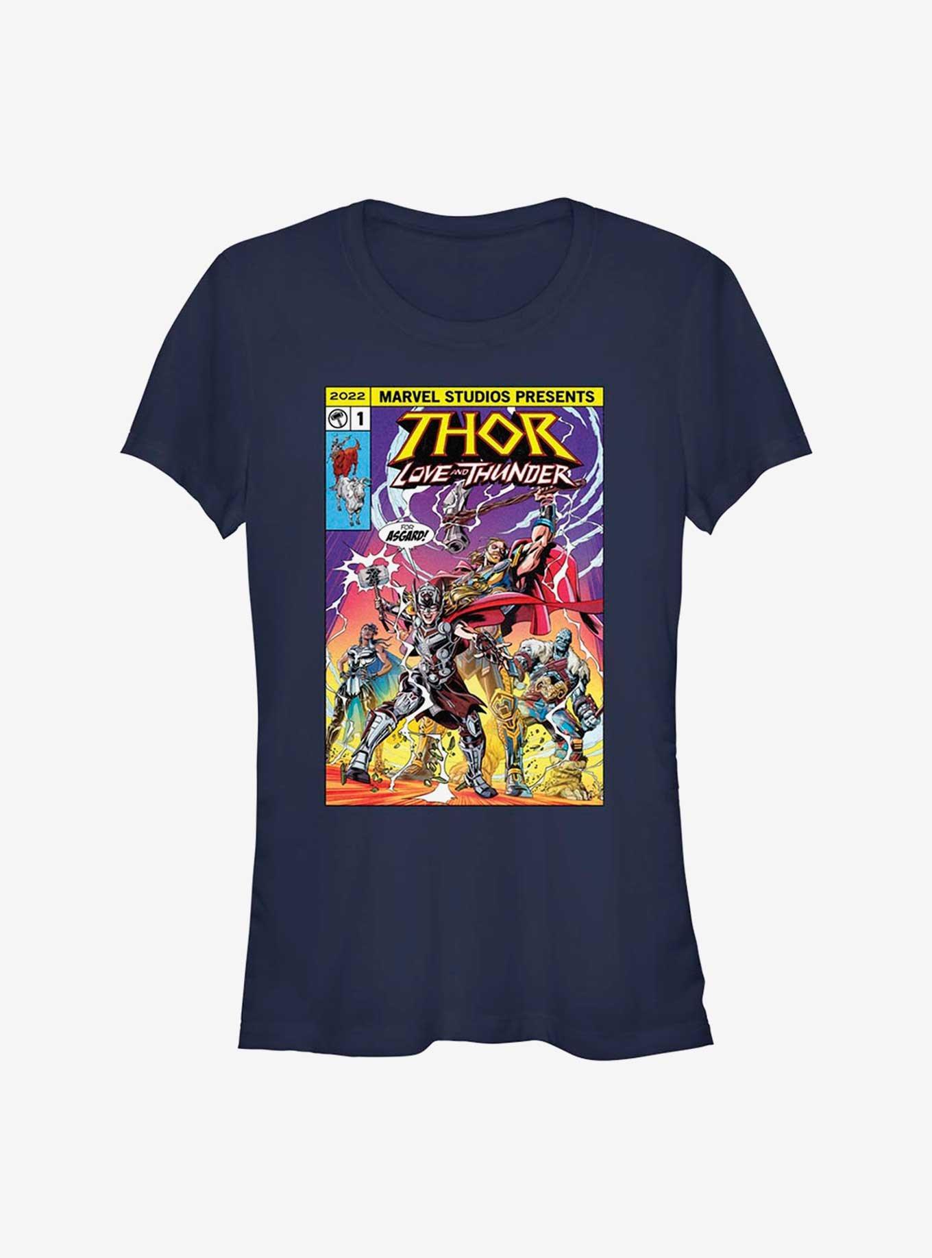 Marvel Thor: Love and Thunder For Asgard Comic Cover Girls T-Shirt ...