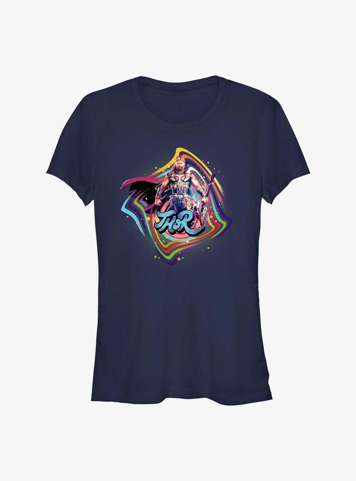 Marvel Thor: Love and Thunder Groovy Thor Girls T-Shirt, NAVY, hi-res