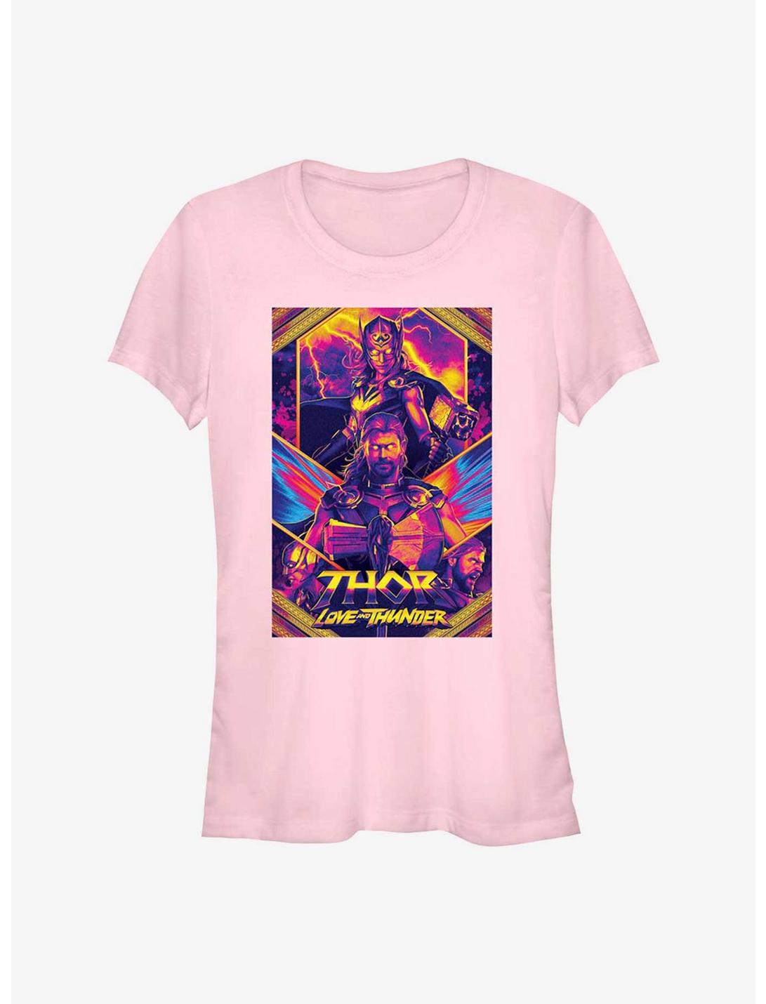 Marvel Thor: Love and Thunder Neon Poster Girls T-Shirt, LIGHT PINK, hi-res