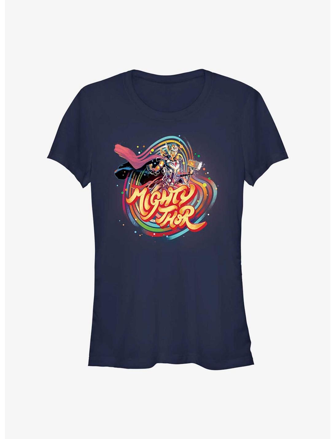 Marvel Thor: Love and Thunder Swishy Mighty Thor Girls T-Shirt, NAVY, hi-res