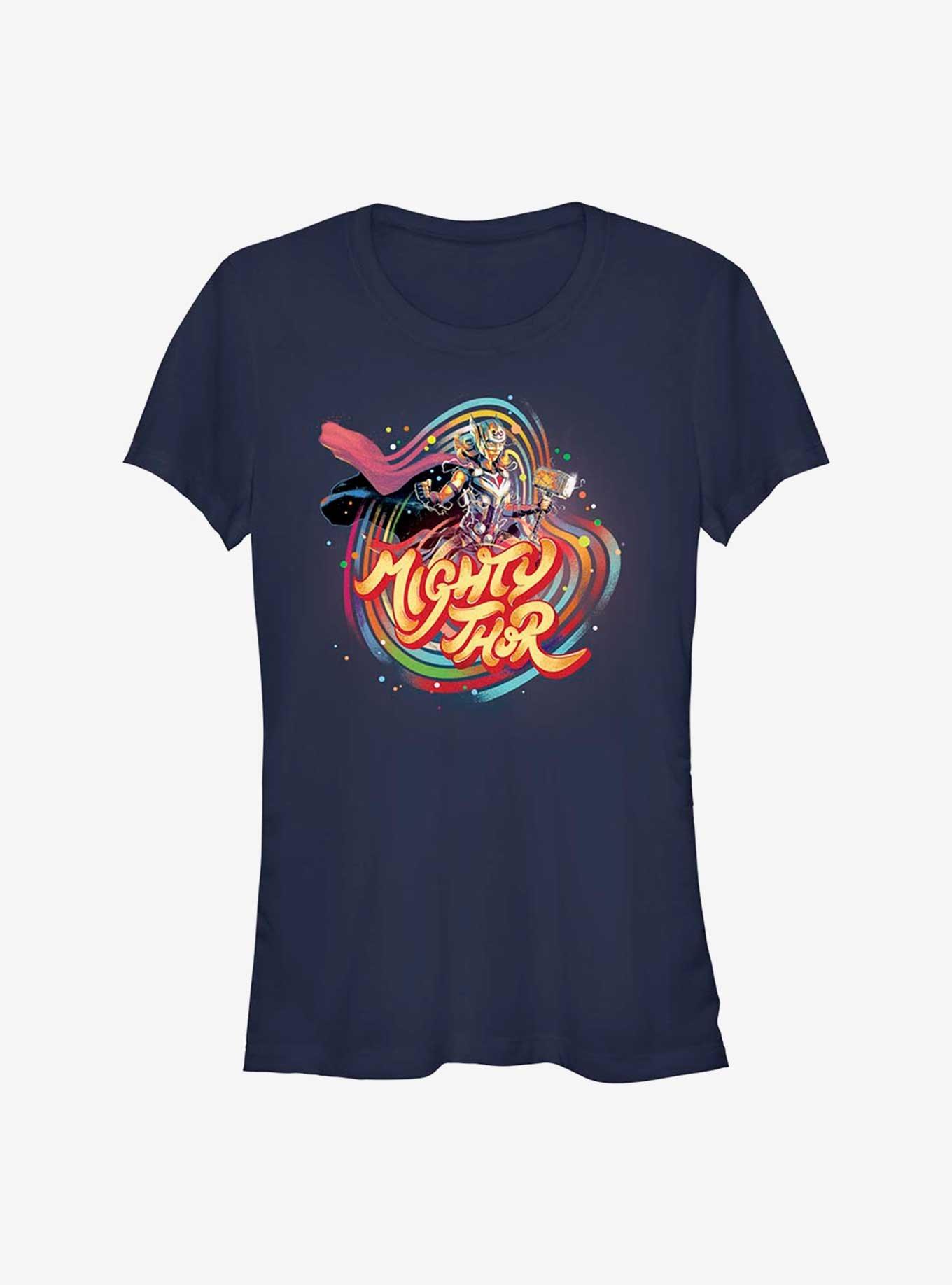 Marvel Thor: Love and Thunder Swishy Mighty Thor Girls T-Shirt, NAVY, hi-res