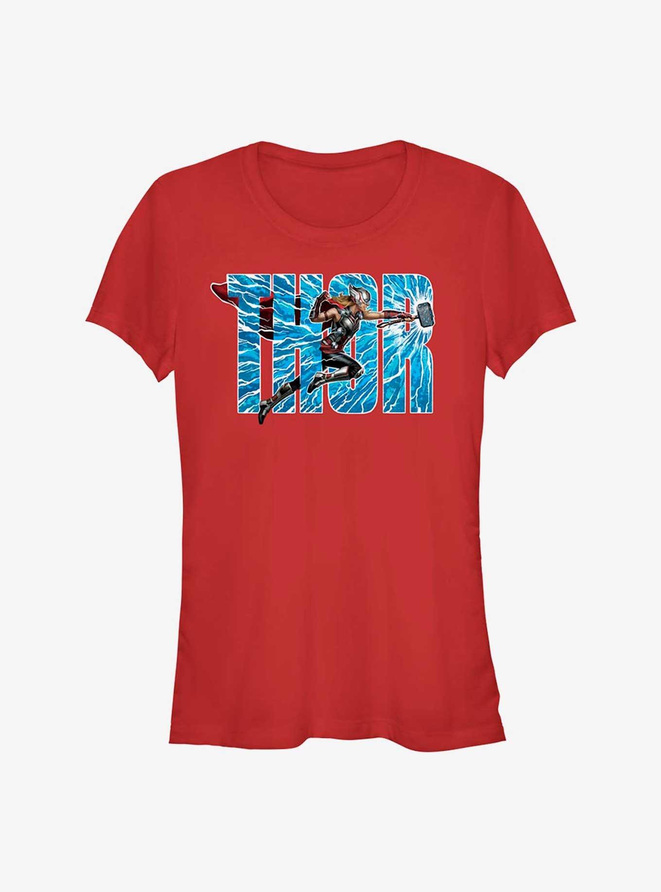 Marvel Thor: Love and Thunder Thor Lightning Letters Girls T-Shirt, RED, hi-res