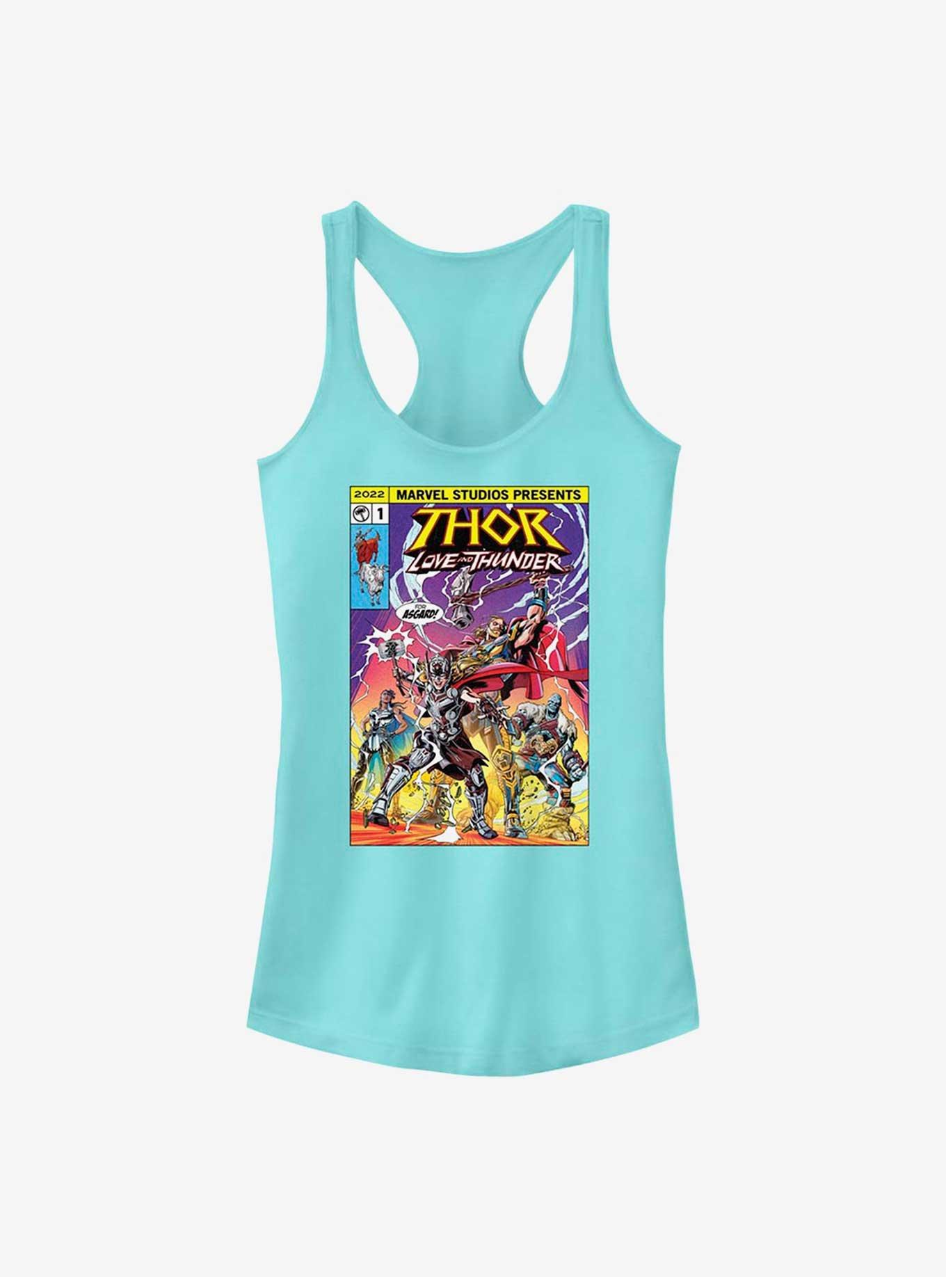Marvel Thor: Love and Thunder For Asgard Comic Cover Girls Tank, CANCUN, hi-res