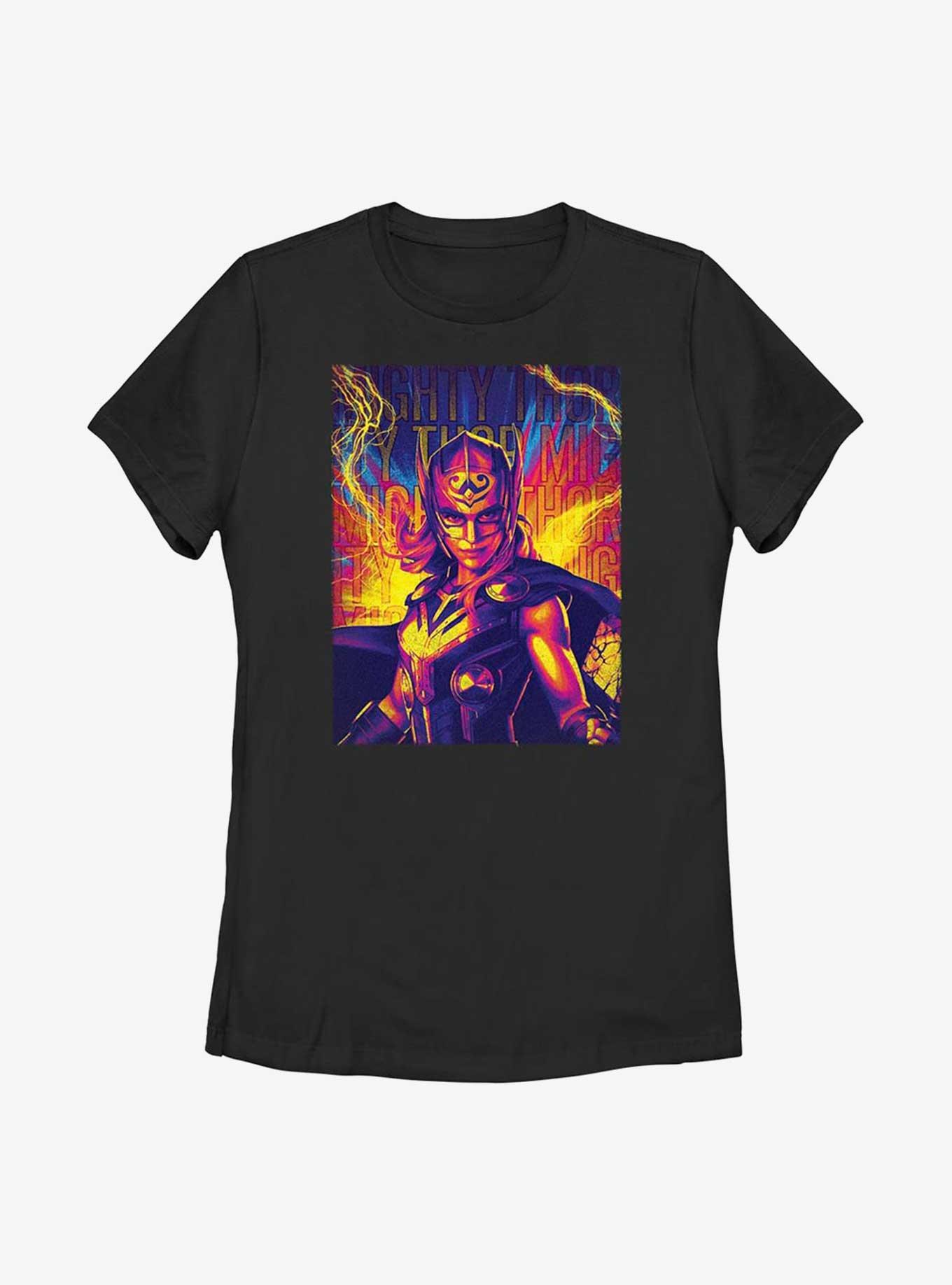 Marvel Thor: Love And Thunder Mighty Hero Lightning Womens T-Shirt, BLACK, hi-res