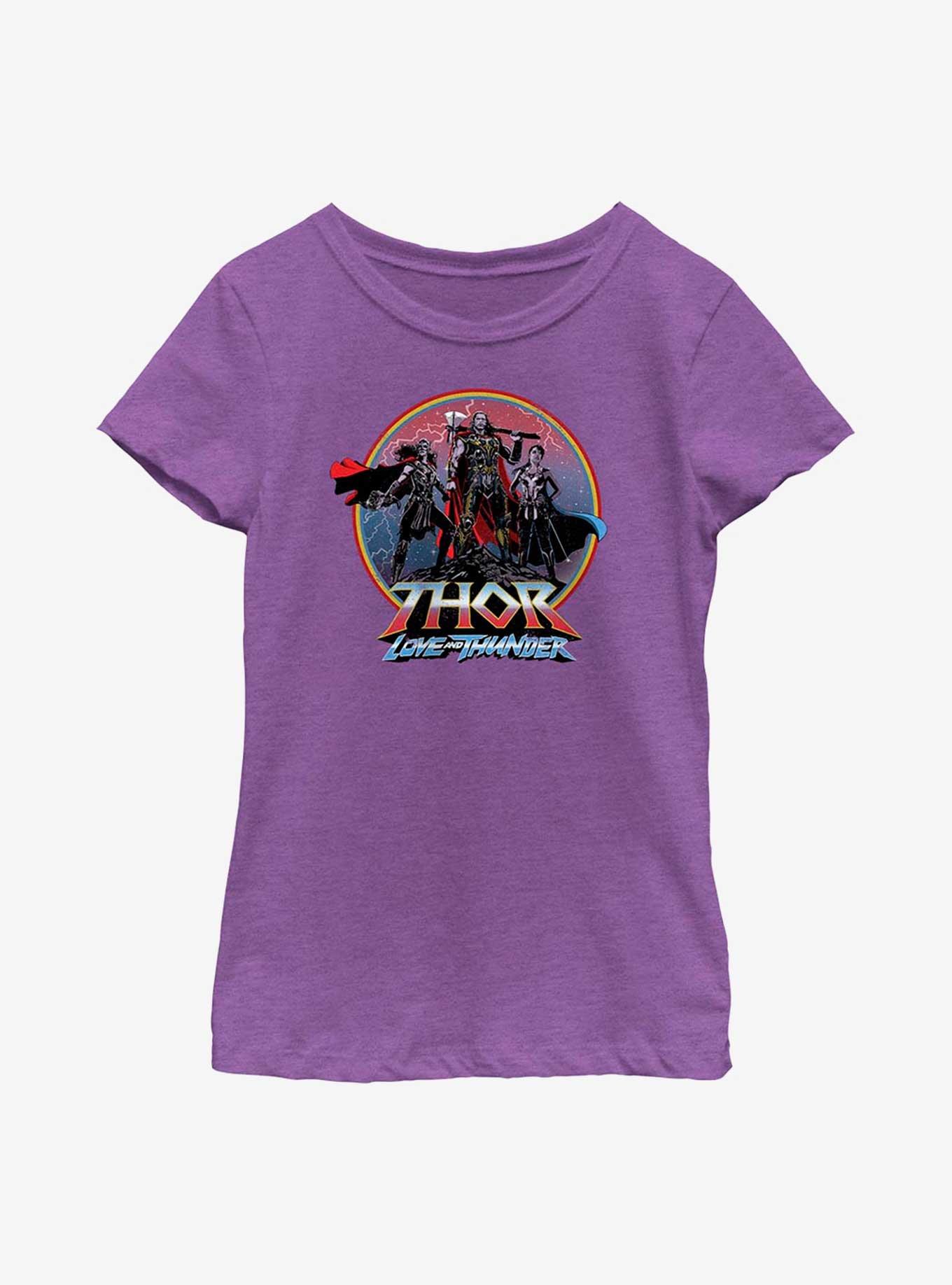 Marvel Thor: Love And Thunder Asgardians Circle Badge Youth Girls T-Shirt, , hi-res