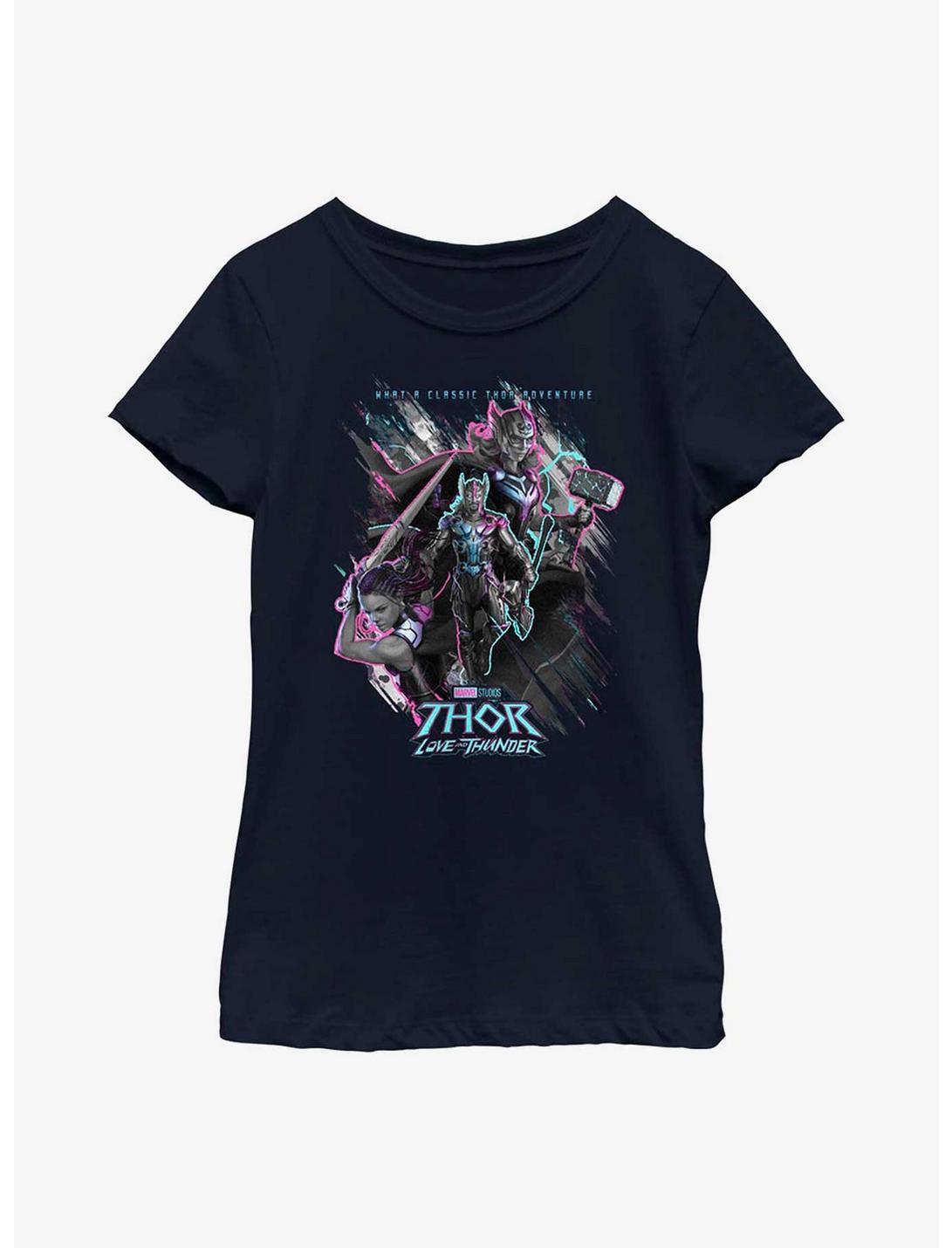 Marvel Thor: Love And Thunder Classic Adventure Youth Girls T-Shirt, NAVY, hi-res