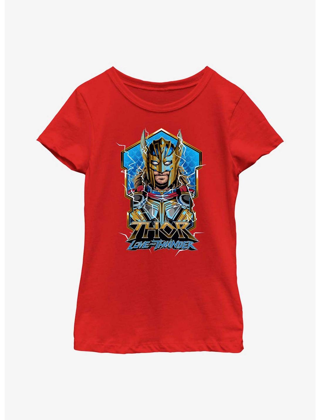 Marvel Thor: Love And Thunder Badge Of Thor Youth Girls T-Shirt, RED, hi-res