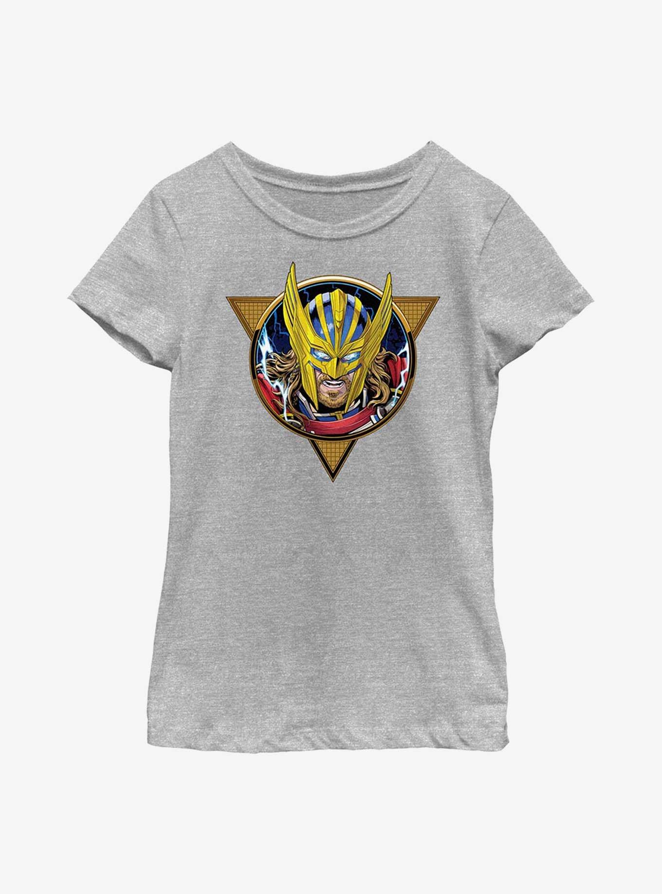 Marvel Thor: Love And Thunder Comic Badge Youth Girls T-Shirt, ATH HTR, hi-res