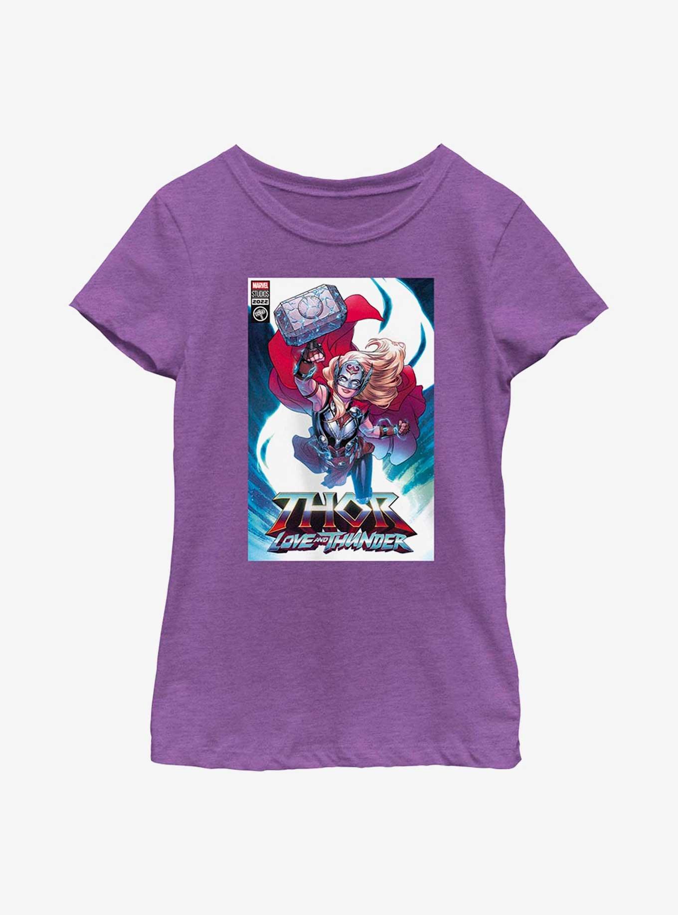 Marvel Thor: Love And Thunder Mighty Thor Comic Cover Youth Girls T-Shirt, , hi-res