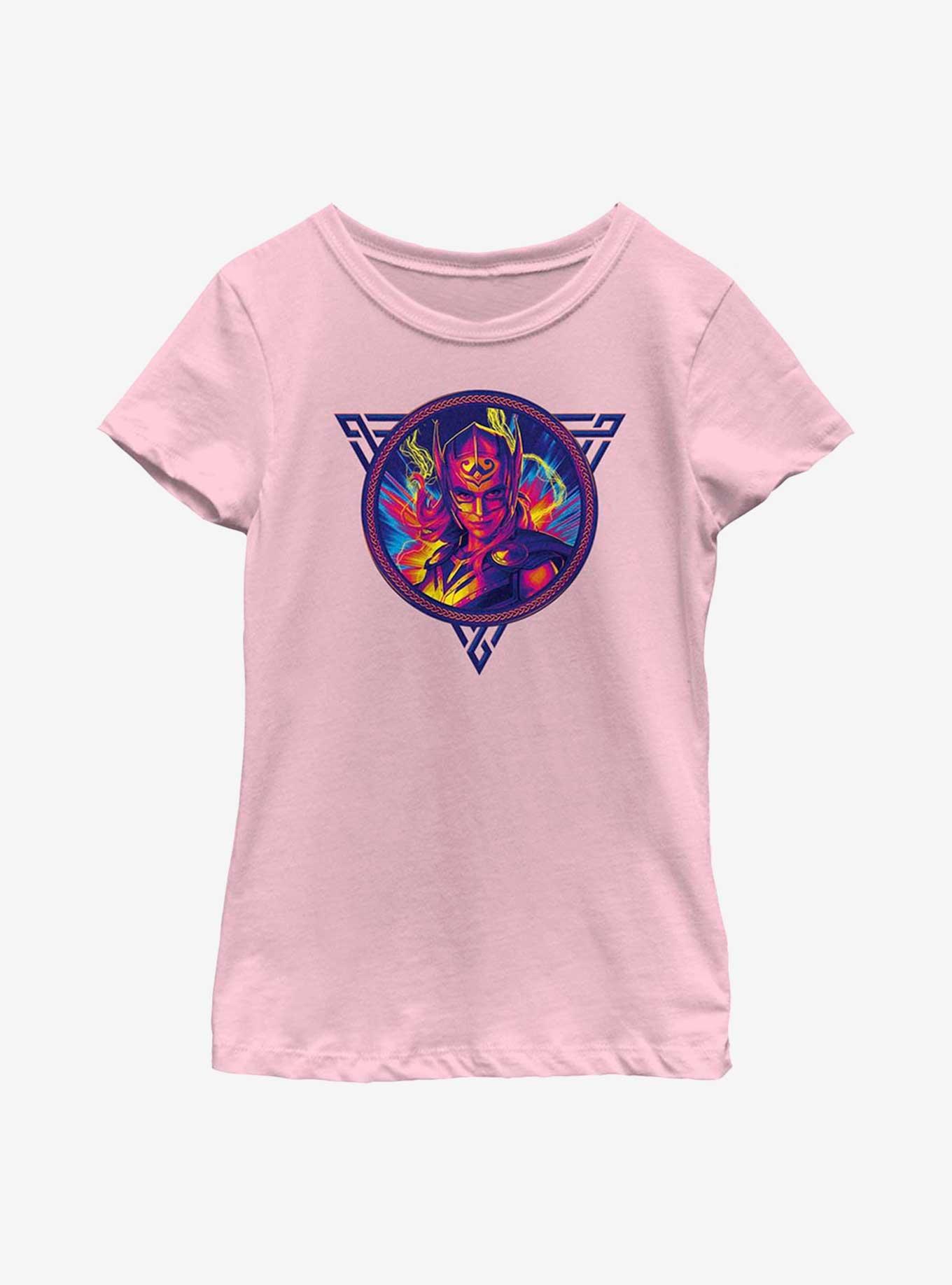 Marvel Thor: Love And Thunder Mighty Thor Portrait Badge Youth Girls T-Shirt, , hi-res