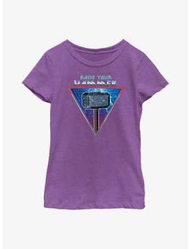 Marvel Thor: Love And Thunder Mjolnir Raise Your Hammer Youth Girls T-Shirt, , hi-res