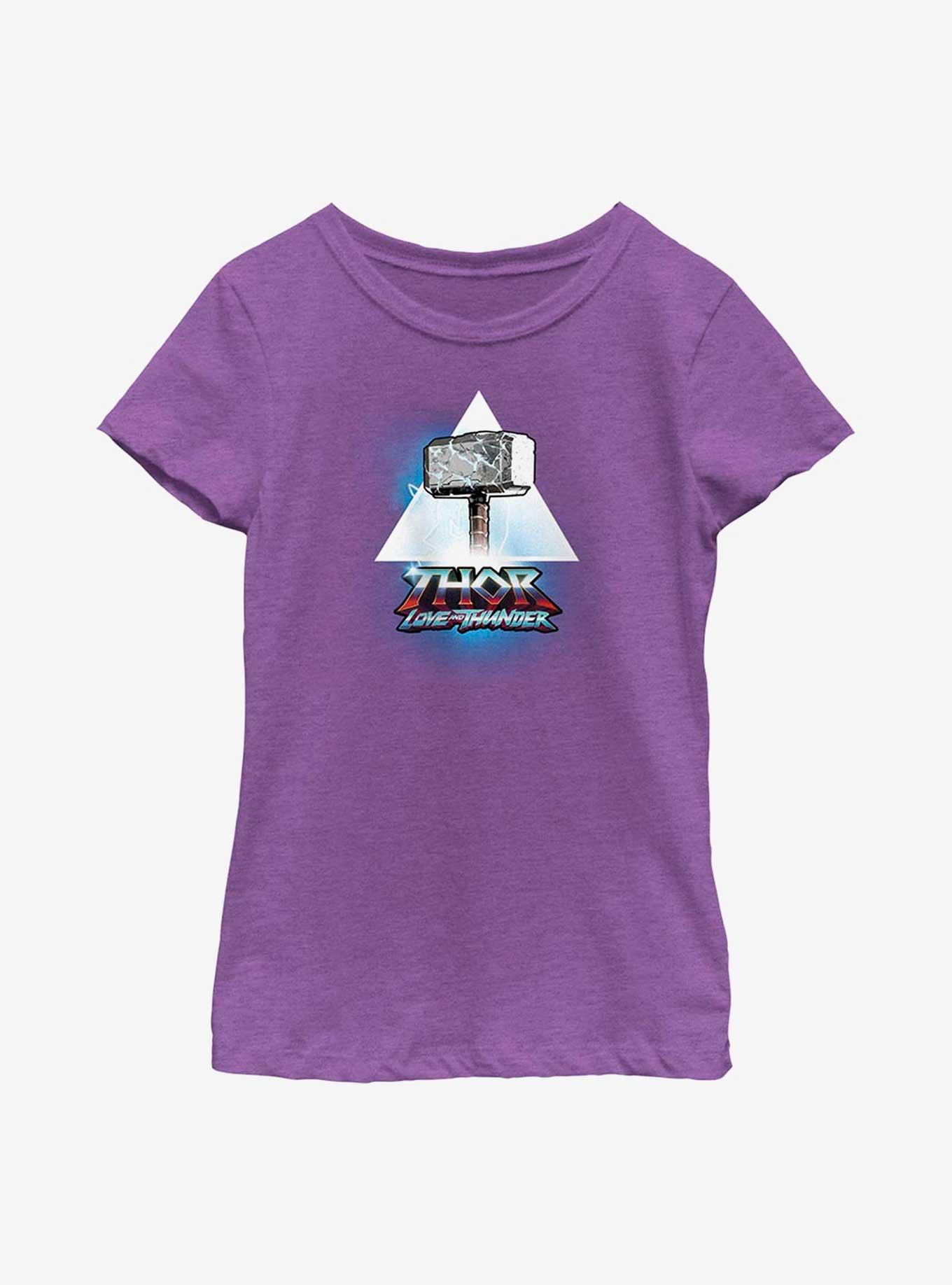Marvel Thor: Love And Thunder Mjolnir Triangle Badge Youth Girls T-Shirt, , hi-res