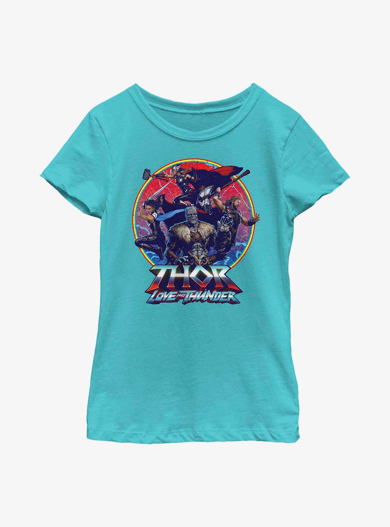 Marvel Thor: Love And Thunder Group Emblem Youth Girls T-Shirt, , hi-res