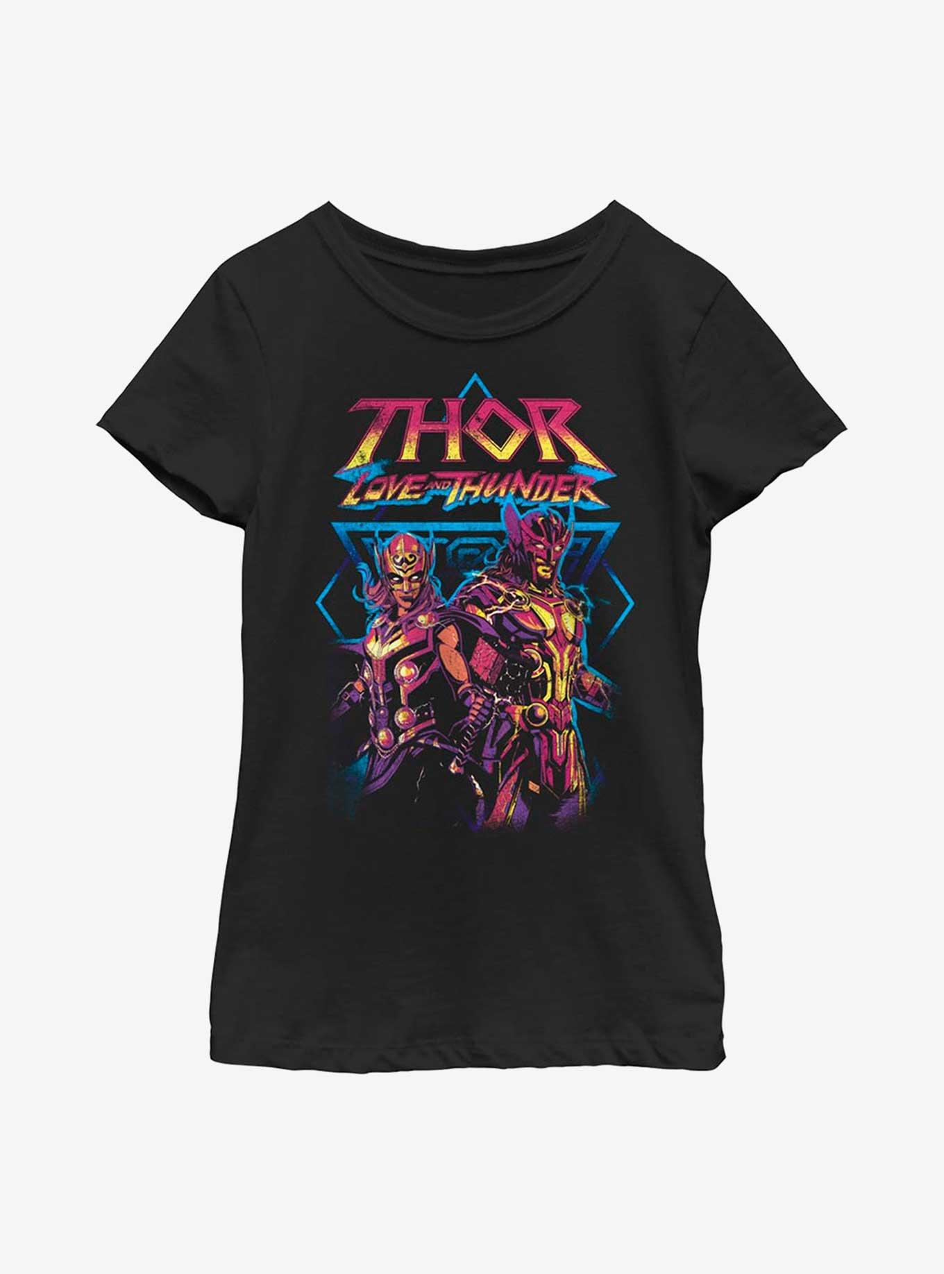 Marvel Thor: Love And Thunder Grunge Thunder Youth Girls T-Shirt, BLACK, hi-res