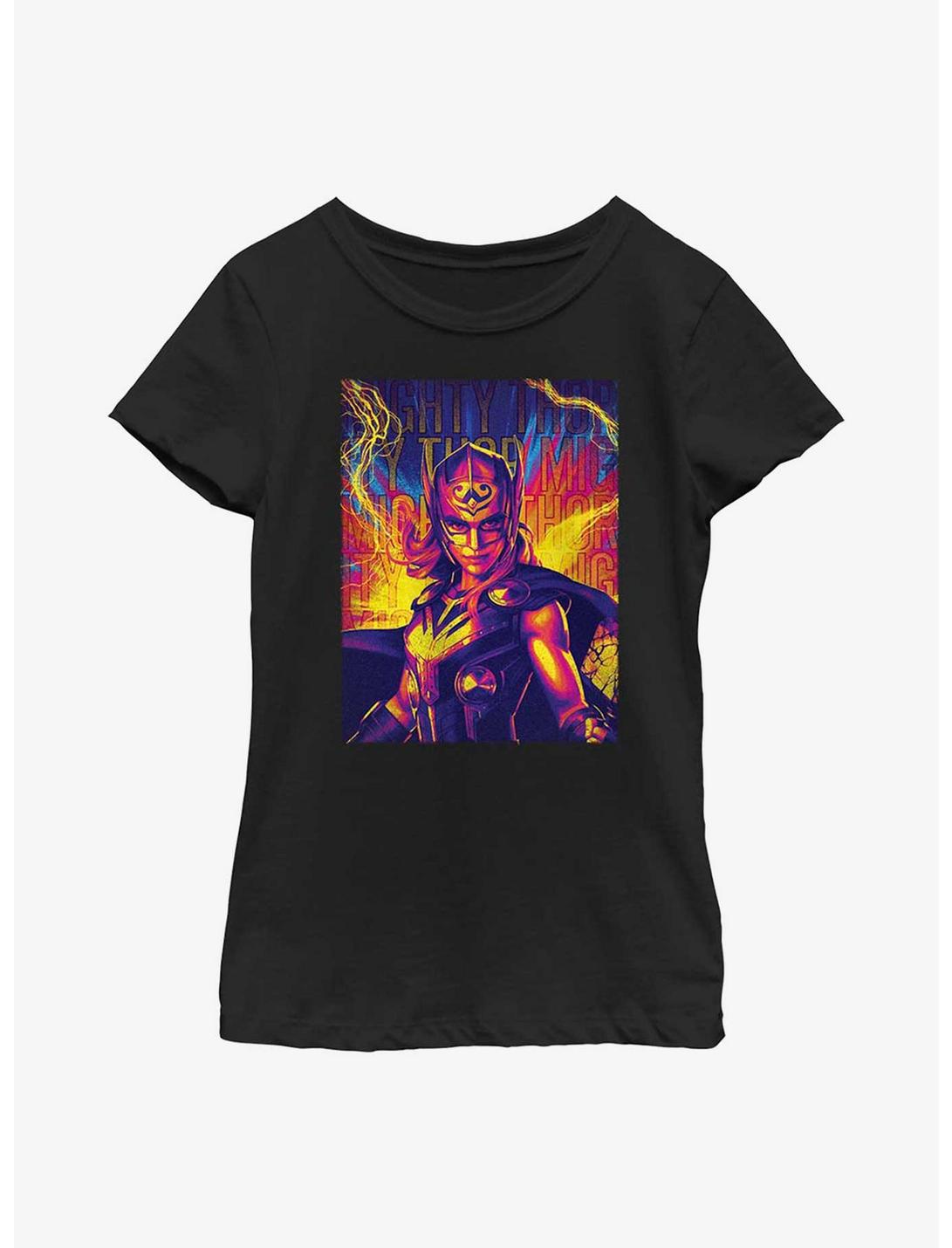 Marvel Thor: Love And Thunder Mighty Hero Lightning Youth Girls T-Shirt, BLACK, hi-res