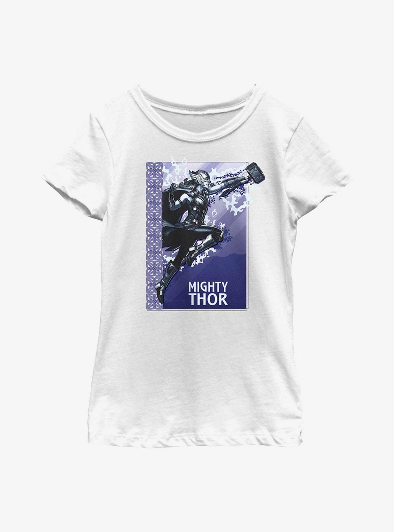 Marvel Thor: Love And Thunder Mighty Thor Hero Youth Girls T-Shirt, WHITE, hi-res