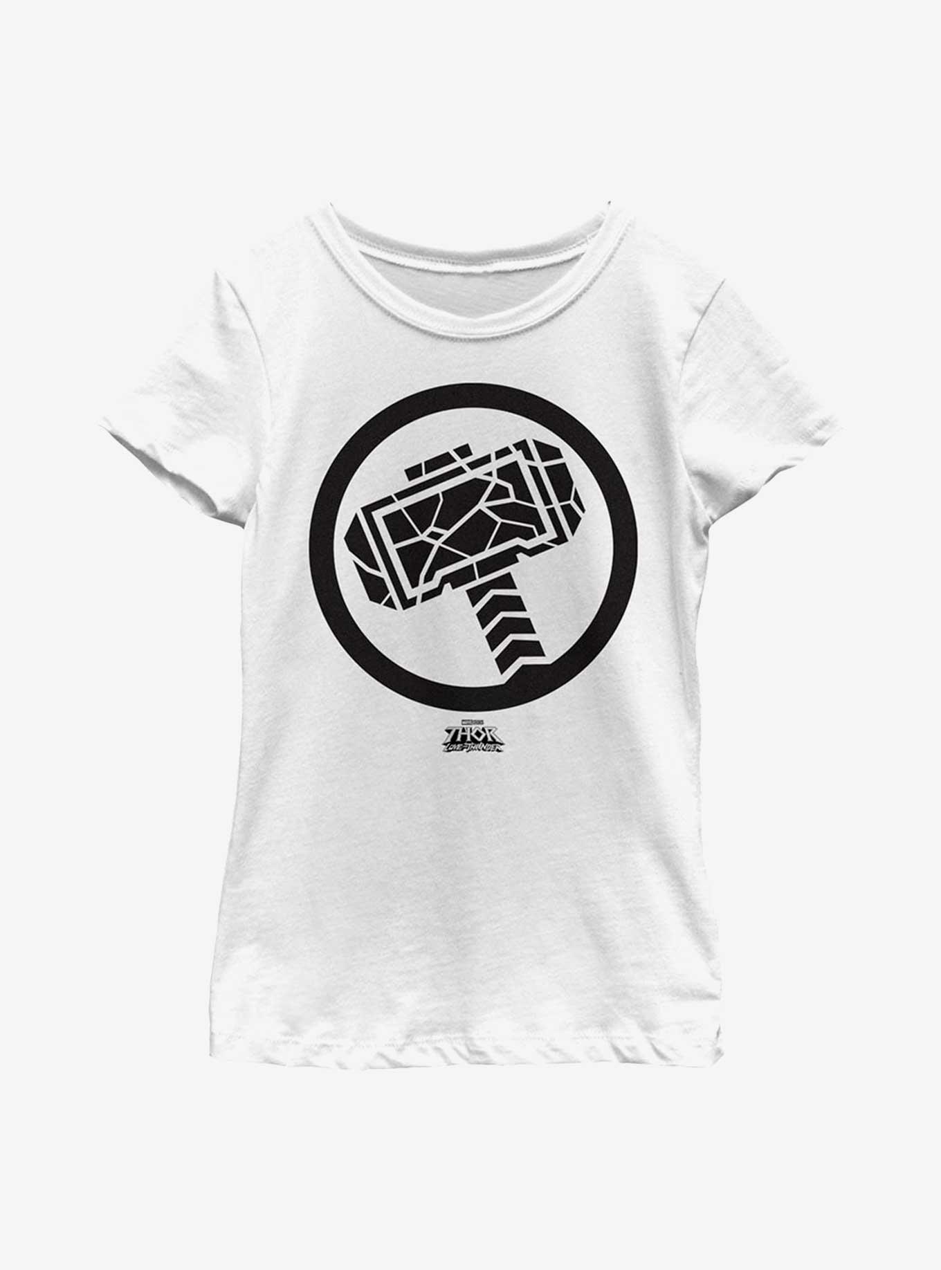 Marvel Thor: Love And Thunder Mjolnir Black Youth Girls T-Shirt, , hi-res