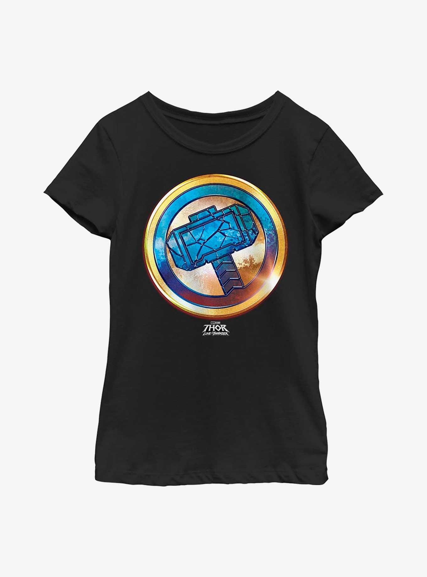 Marvel Thor: Love And Thunder Mjolnir Gold Youth Girls T-Shirt, , hi-res
