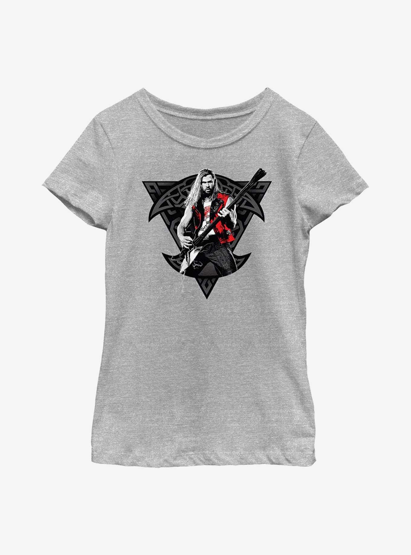 Marvel Thor: Love And Thunder Rocker Viking Youth Girls T-Shirt, ATH HTR, hi-res