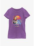 Marvel Thor: Love And Thunder Synthwave Sunset Youth Girls T-Shirt, PURPLE BERRY, hi-res