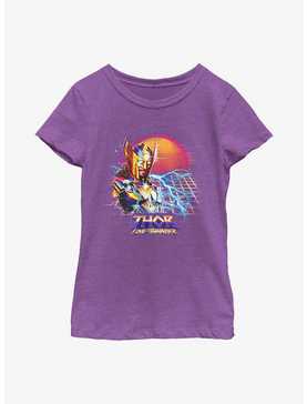 Marvel Thor: Love And Thunder Synthwave Sunset Youth Girls T-Shirt, , hi-res