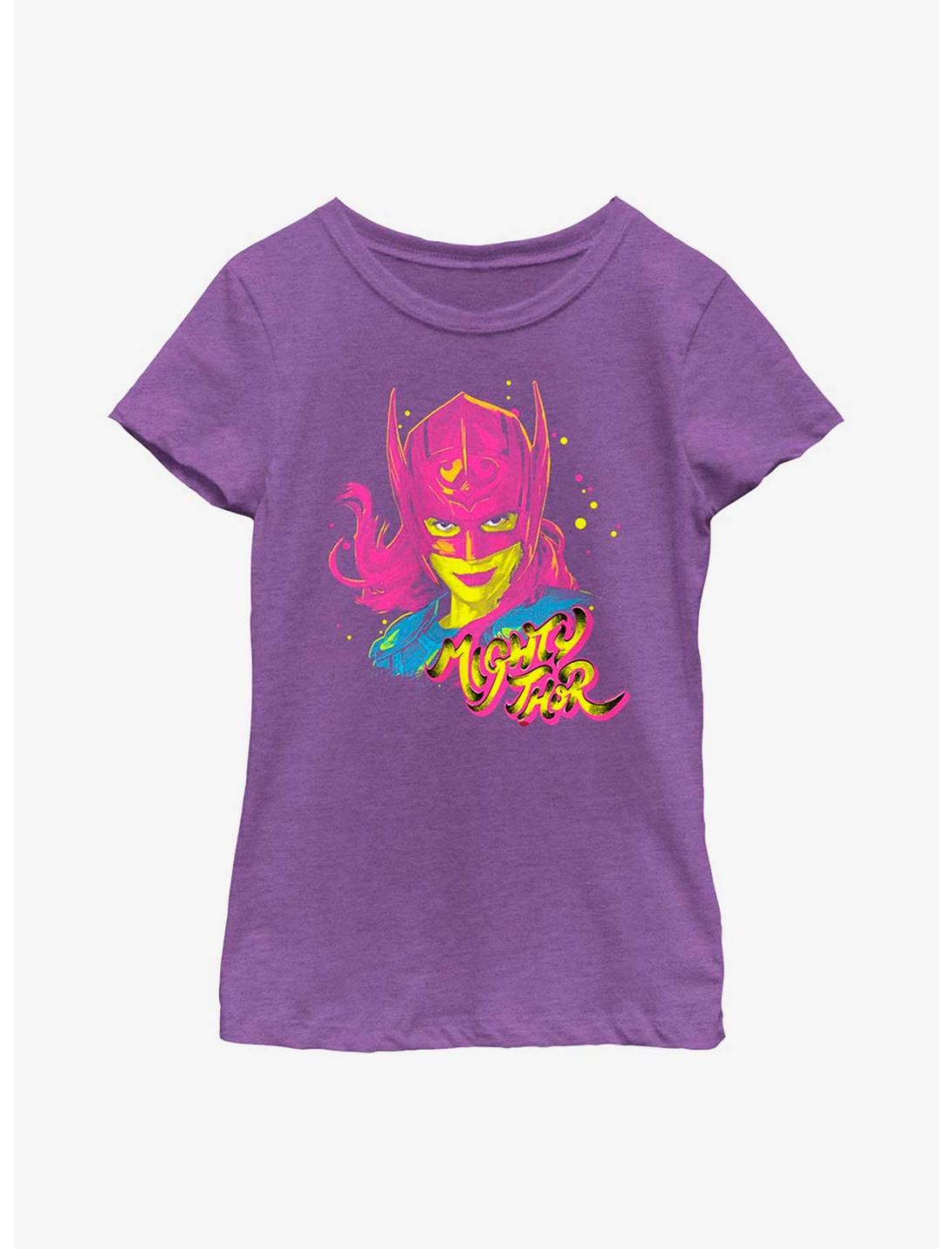 Marvel Thor: Love And Thunder Pop Art Thor Youth Girls T-Shirt, PURPLE BERRY, hi-res