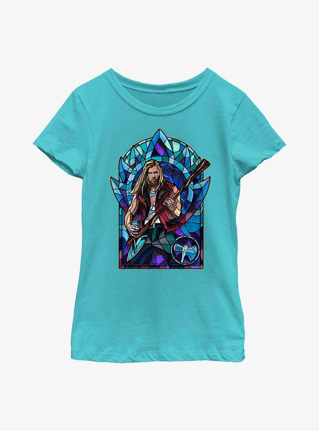 Marvel Thor: Love And Thunder Stained Glass Youth Girls T-Shirt, , hi-res