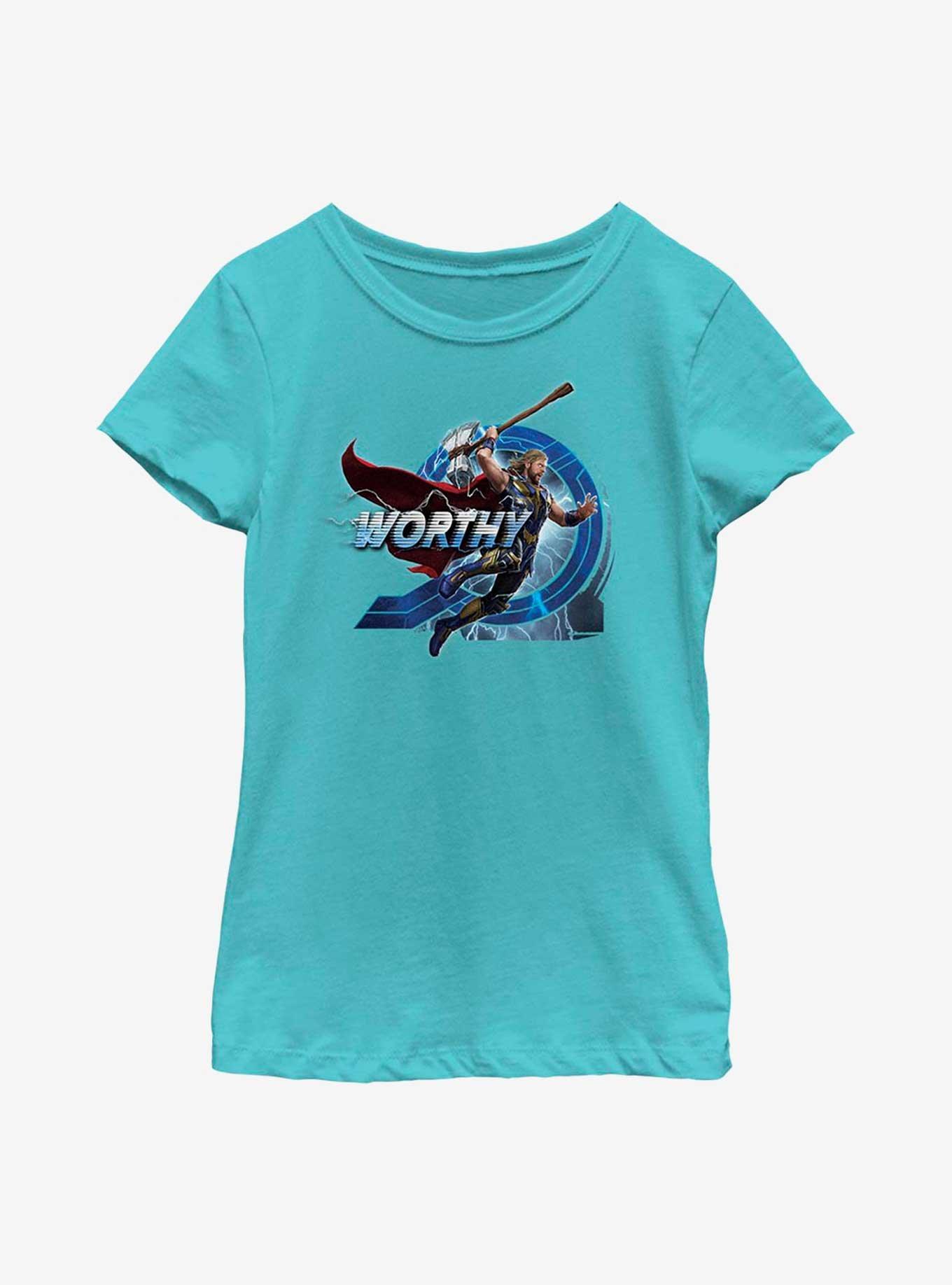 Marvel Thor: Love And Thunder Worthy Jump Youth Girls T-Shirt, , hi-res