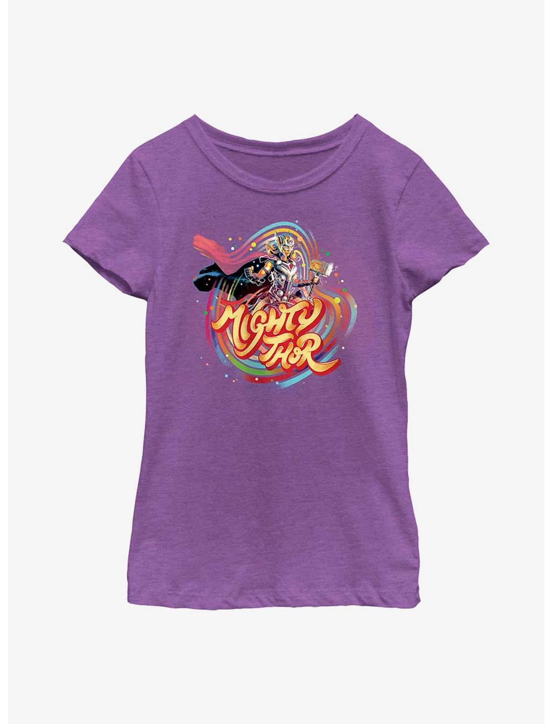Marvel Thor: Love And Thunder Mighty Thor Youth Girls T-Shirt, PURPLE BERRY, hi-res