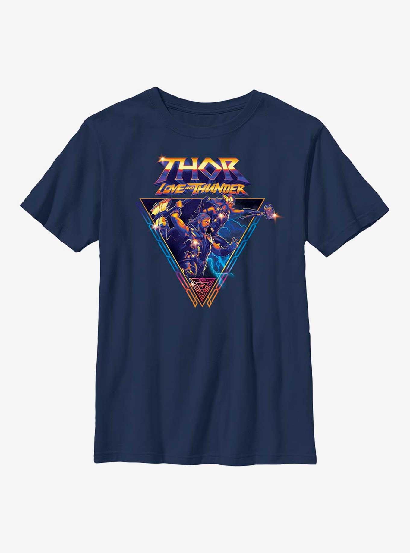 Marvel Thor: Love And Thunder Badge Youth T-Shirt, NAVY, hi-res