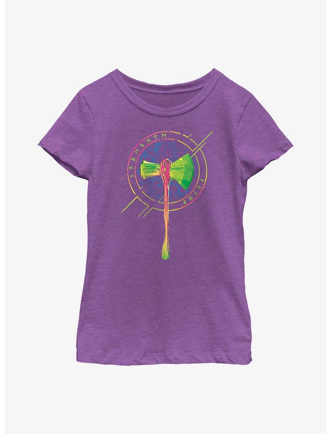 Marvel Thor: Love And Thunder Stormbreaker Badge Youth Girls T-Shirt, PURPLE BERRY, hi-res