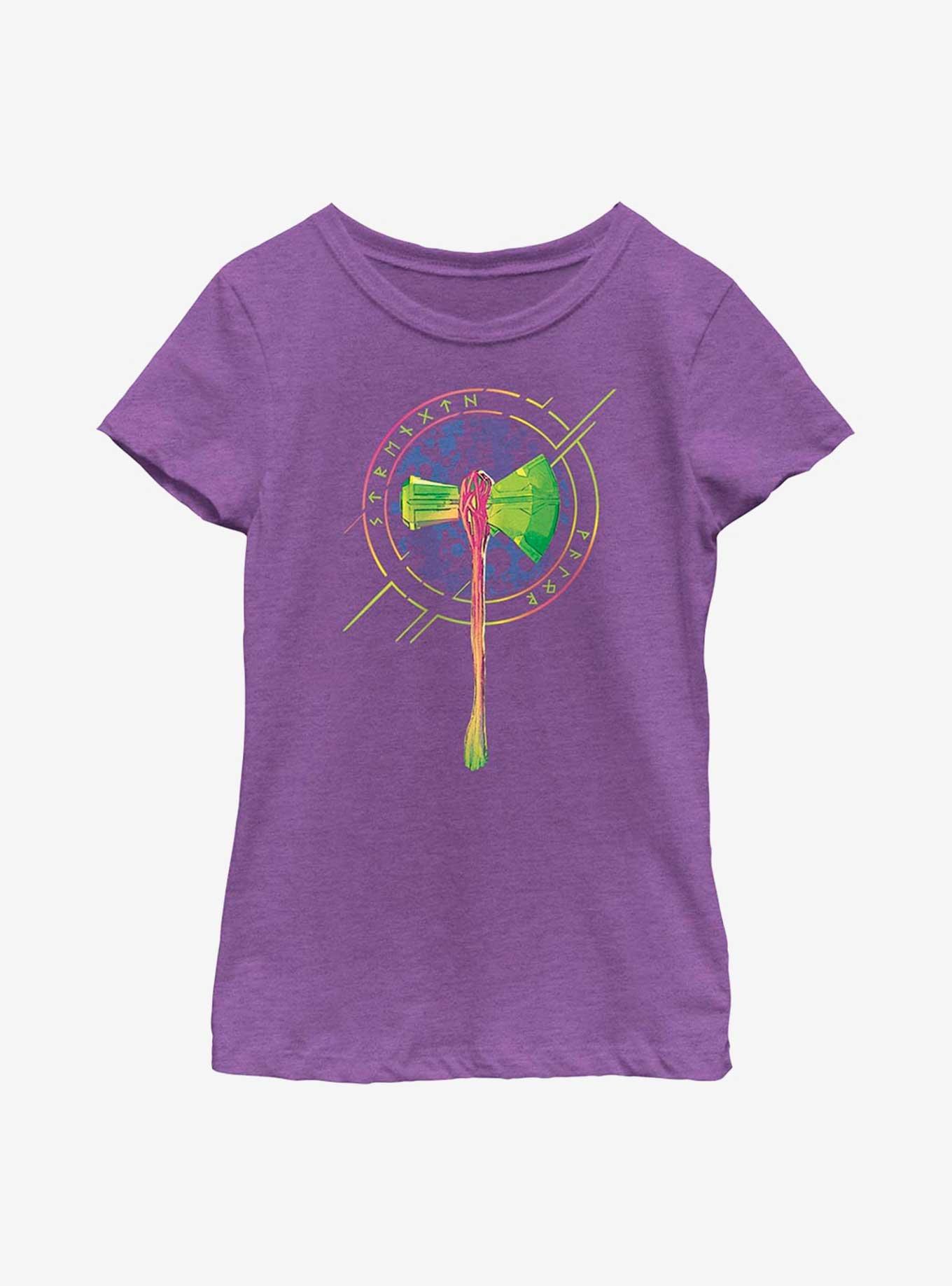 Marvel Thor: Love And Thunder Stormbreaker Badge Youth Girls T-Shirt, PURPLE BERRY, hi-res