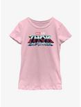 Marvel Thor: Love And Thunder Logo Youth Girls T-Shirt, PINK, hi-res