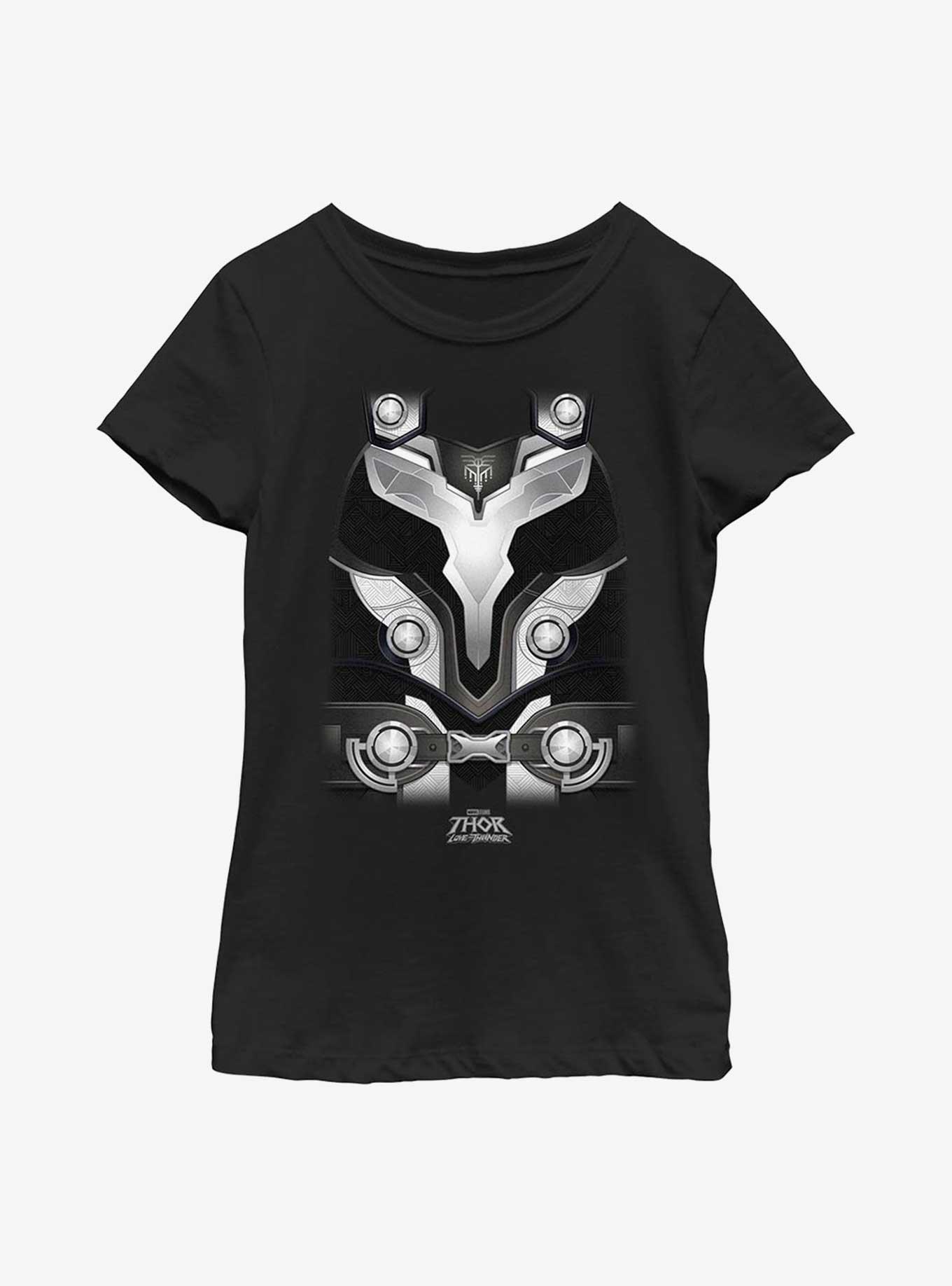 Marvel Thor: Love And Thunder Valkyrie Costume Youth Girls T-Shirt, BLACK, hi-res