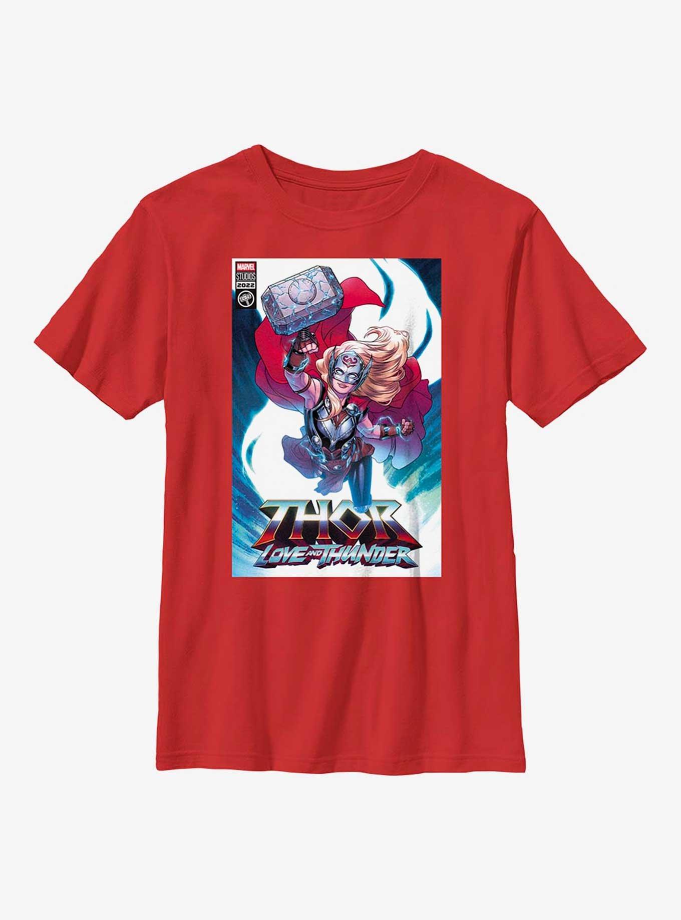Marvel Thor: Love And Thunder Mighty Thor Comic Cover Youth T-Shirt, , hi-res