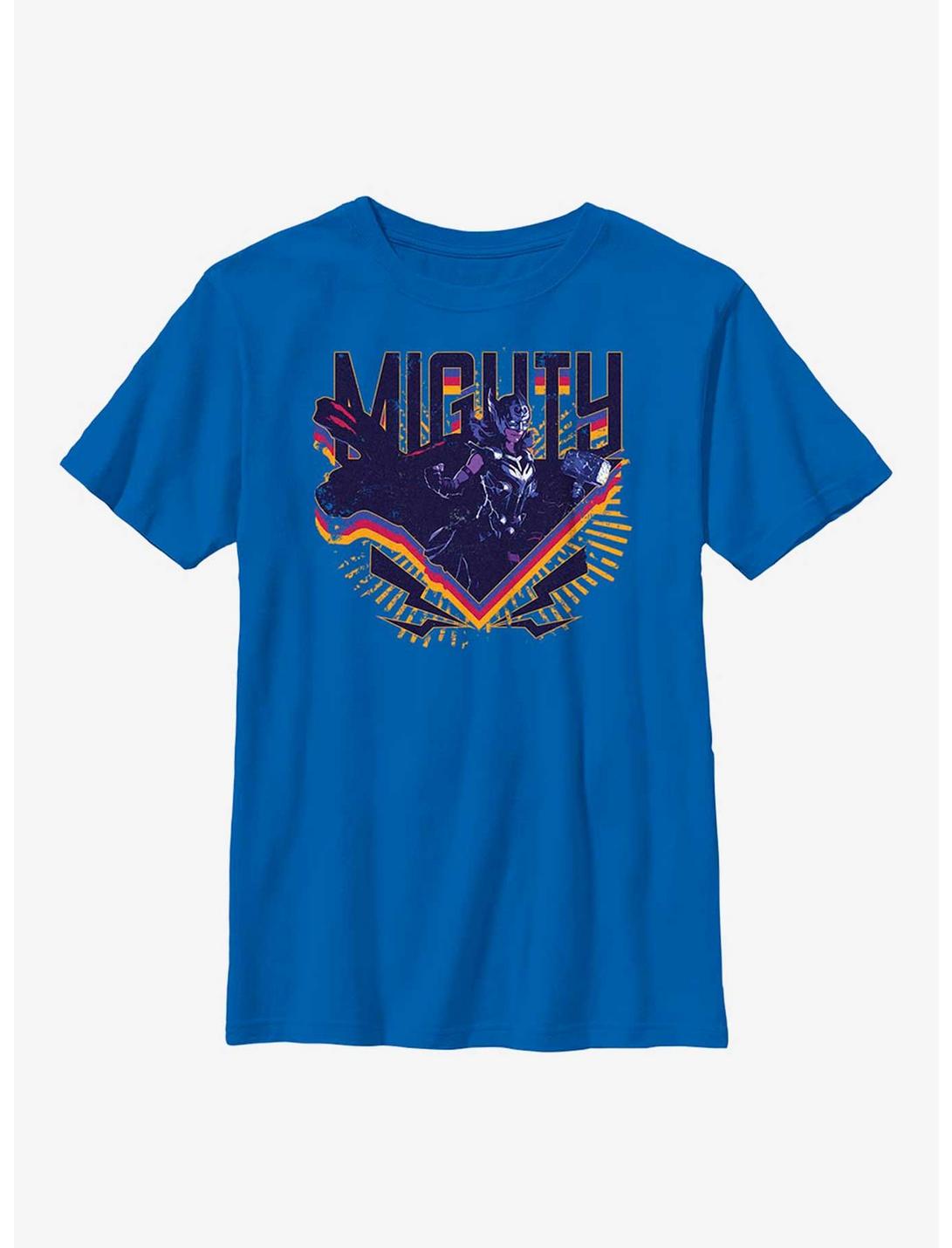 Marvel Thor: Love And Thunder Mighty Thor Triangle Badge Youth T-Shirt, ROYAL, hi-res