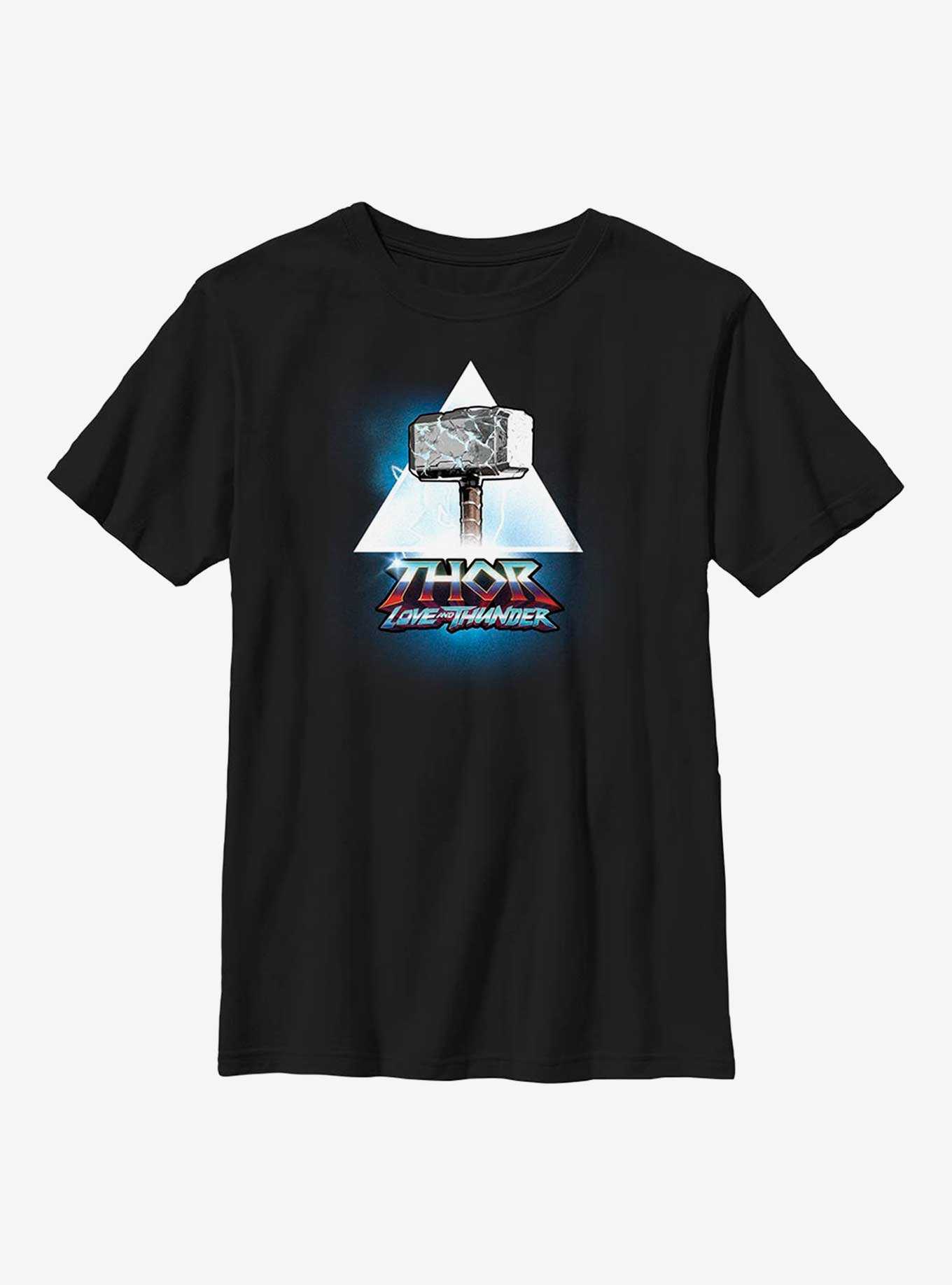Marvel Thor: Love And Thunder Mjolnir Triangle Badge Youth T-Shirt, , hi-res