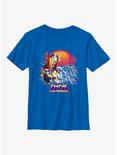 Marvel Thor: Love And Thunder Synthwave Sunset Youth T-Shirt, ROYAL, hi-res