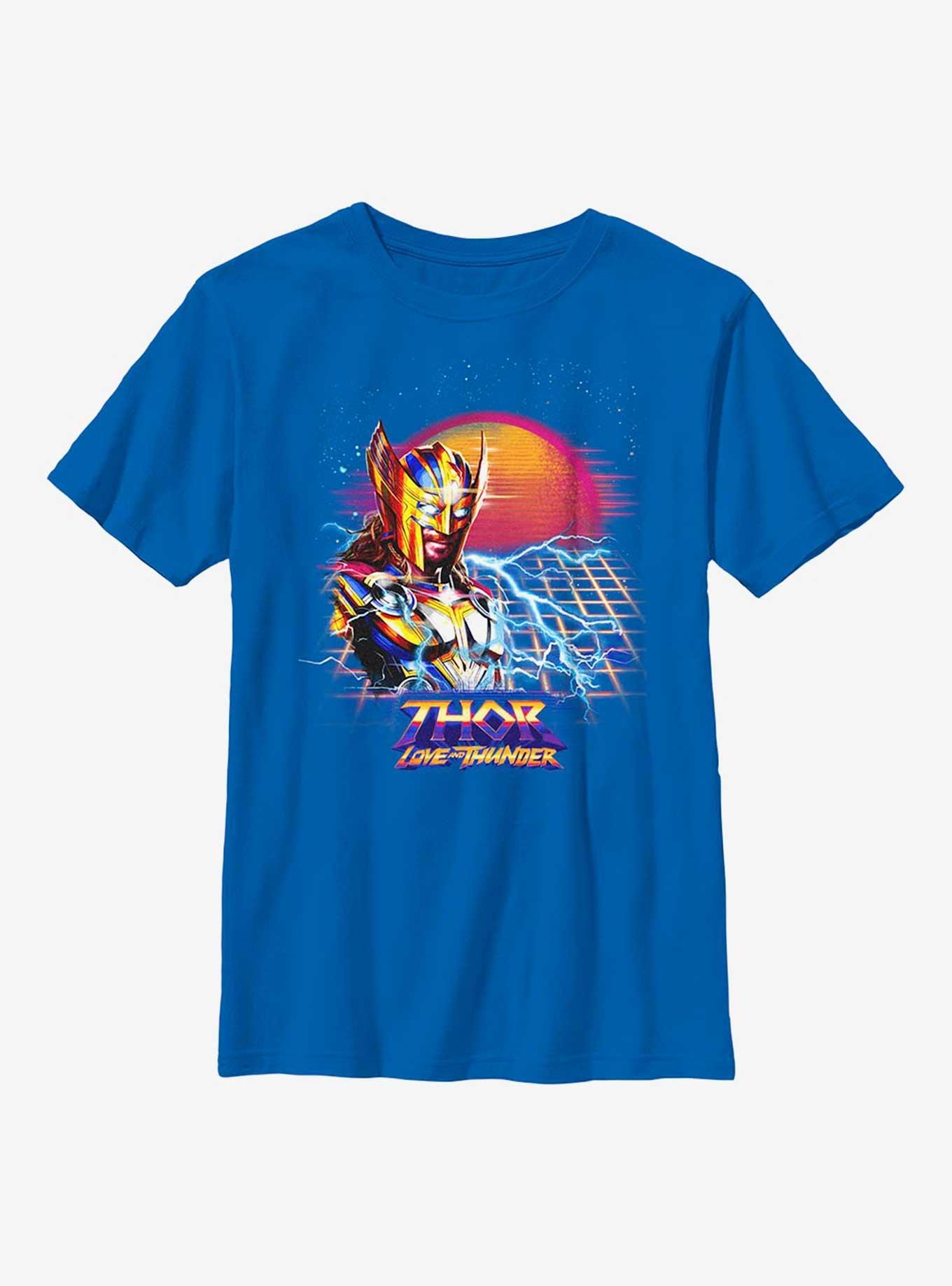 Marvel Thor: Love And Thunder Synthwave Sunset Youth T-Shirt, , hi-res