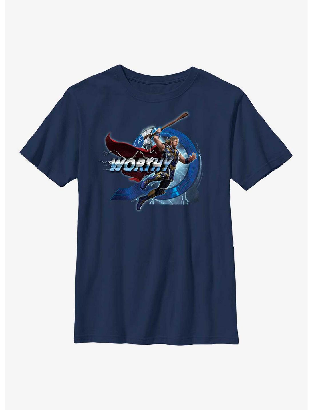 Marvel Thor: Love And Thunder Worthy Jump Youth T-Shirt, NAVY, hi-res