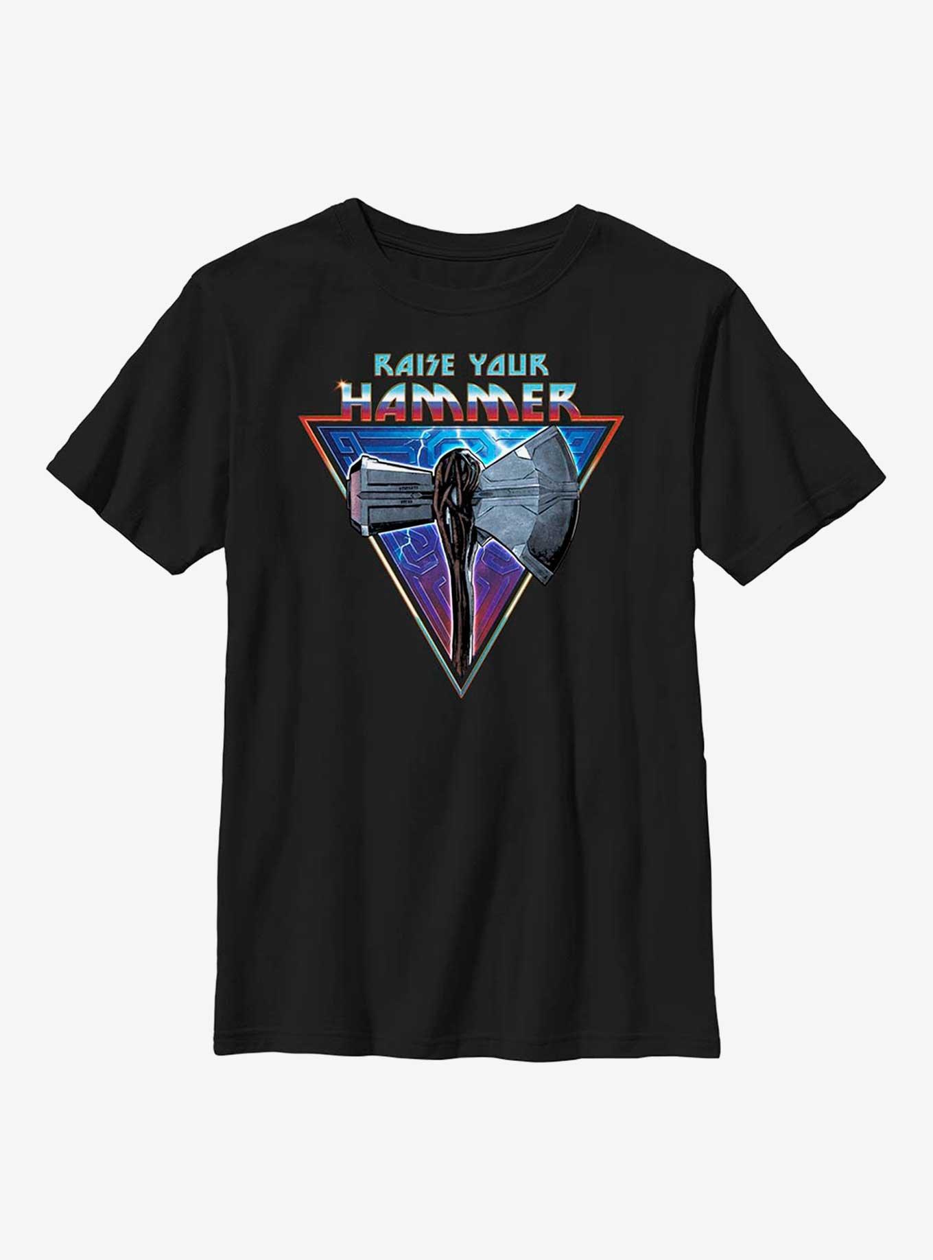 Marvel Thor: Love And Thunder Raise Your Hammer Youth T-Shirt, BLACK, hi-res