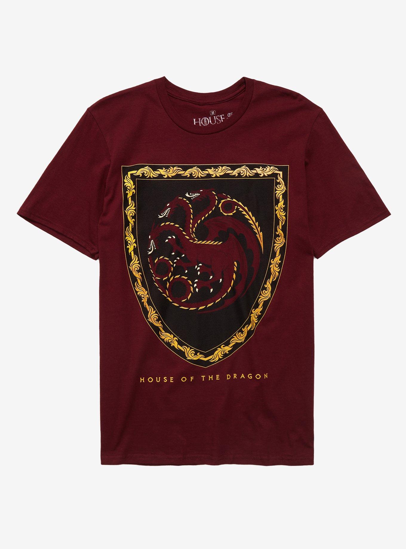 House Of The Dragon Targaryen Crest T-Shirt, BURGUNDY, hi-res