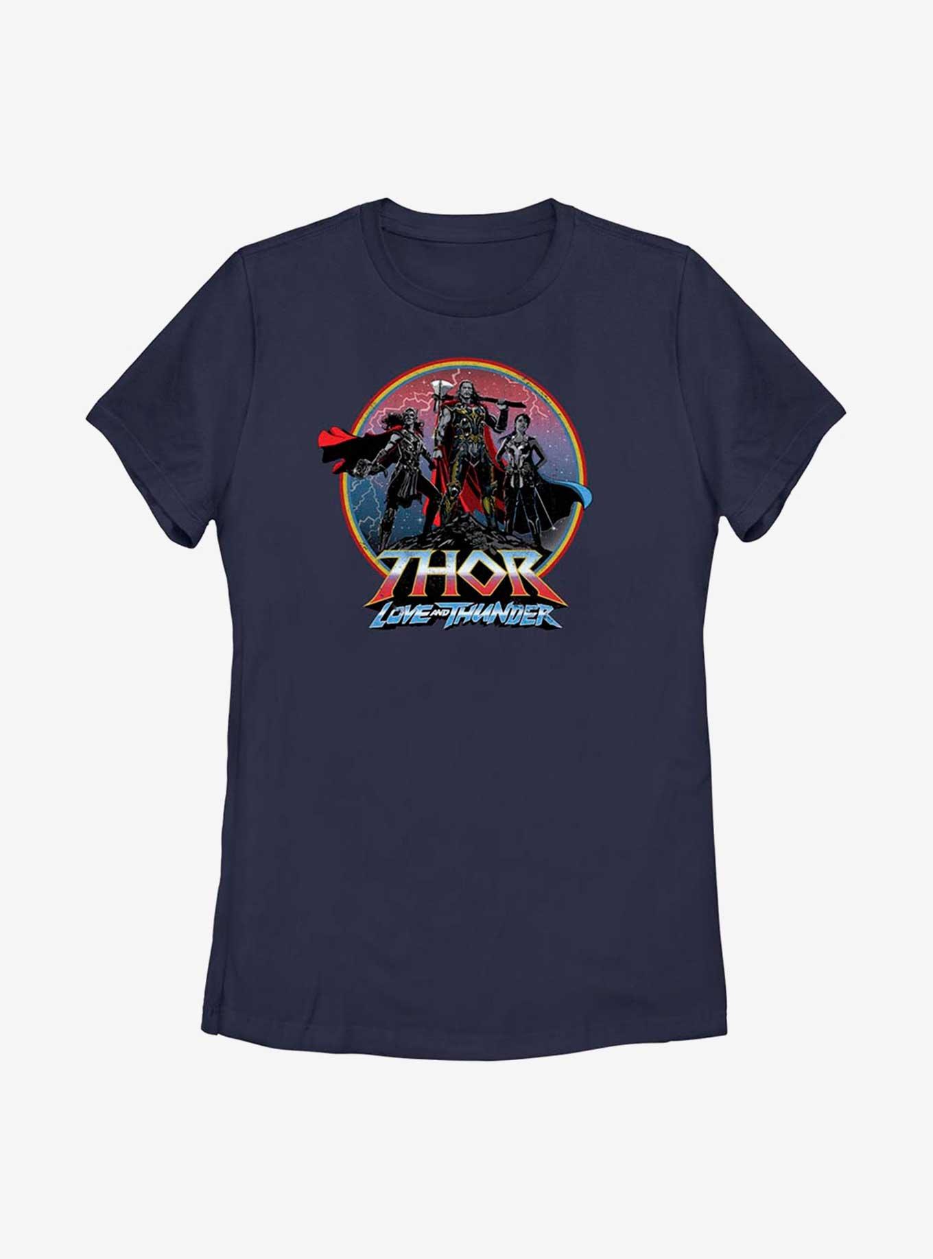 Marvel Thor: Love And Thunder Asgardians Circle Badge Womens T-Shirt, NAVY, hi-res