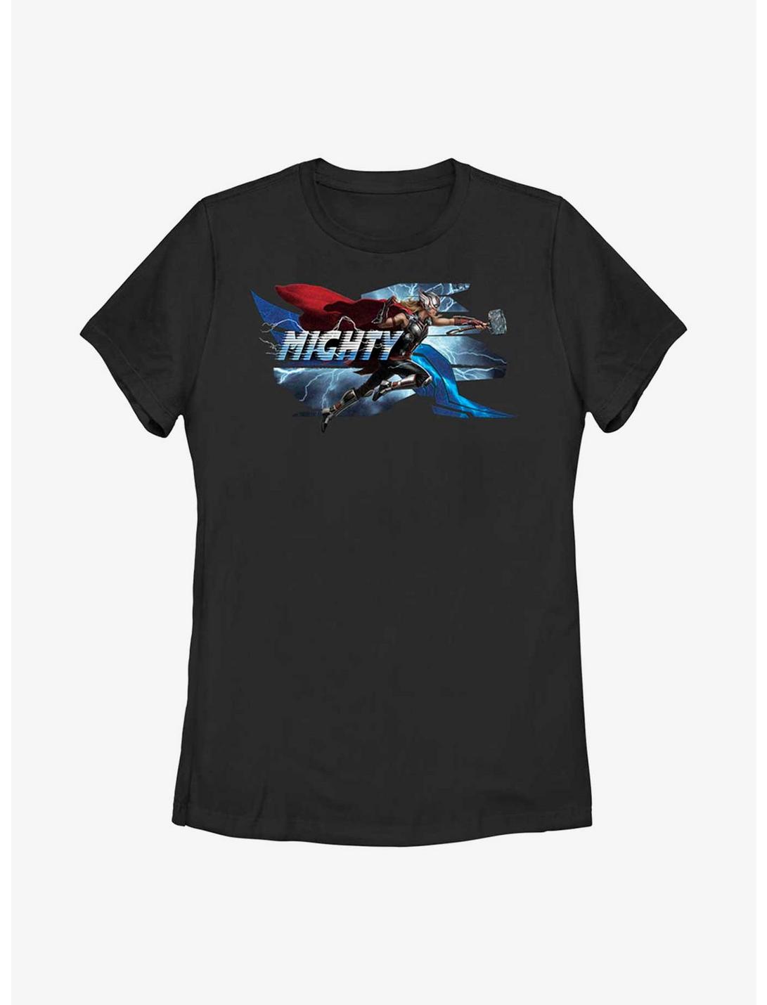 Marvel Thor: Love And Thunder Dashing Mighty Thor Womens T-Shirt, BLACK, hi-res