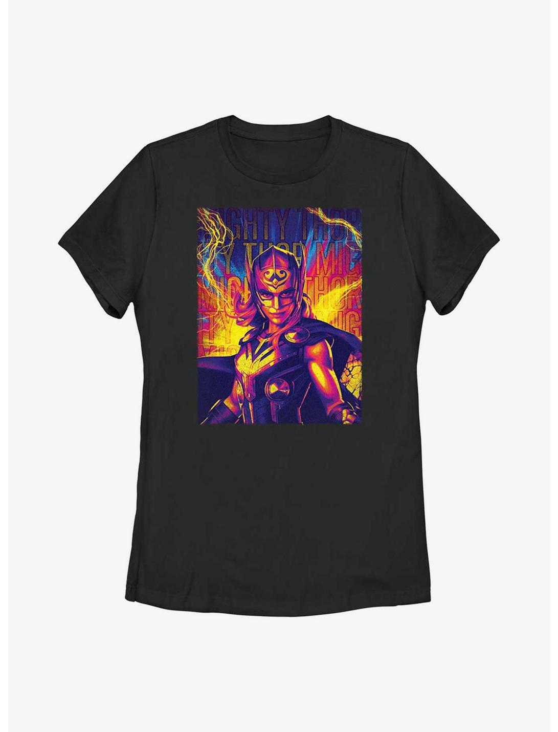 Marvel Thor: Love And Thunder Mighty Hero Lightning Womens T-Shirt, BLACK, hi-res