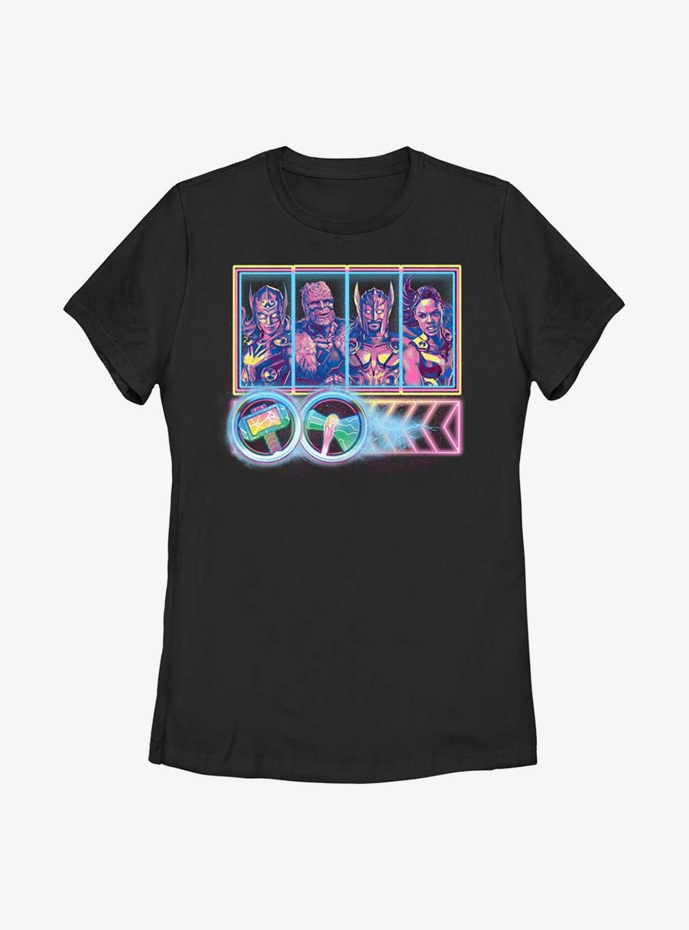 Marvel Thor: Love And Thunder Neon Character Select Womens T-Shirt, BLACK, hi-res