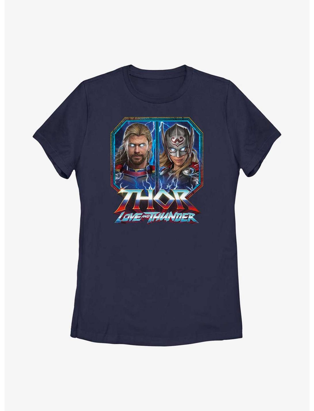 Marvel Thor: Love And Thunder Portraits Boxup Womens T-Shirt, NAVY, hi-res